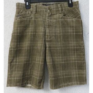 Mens Element Shorts Size 30 New Brown Plaid Corduroy‎ Cotton Blend Skateboarding